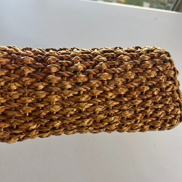 Wicker Rattan Woven Bohemian Two-toned Handbag Two Handle - Picture 6 of 14